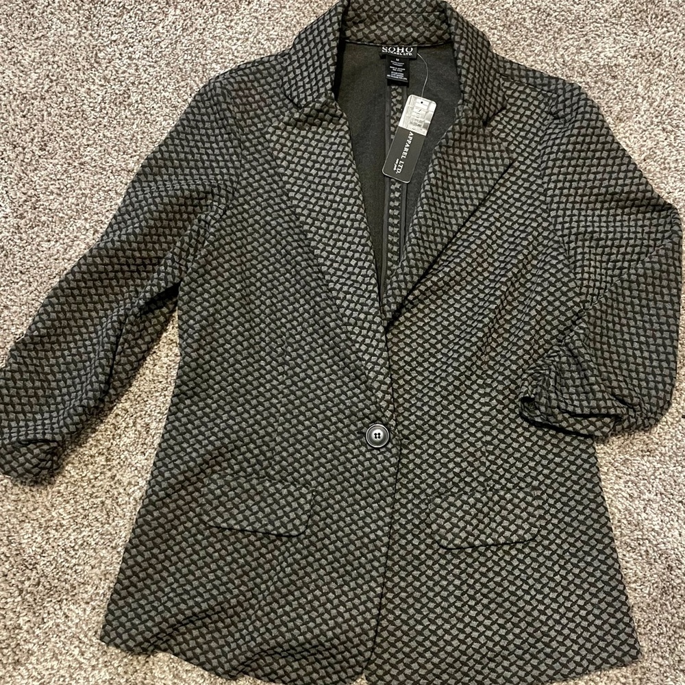 NWT SOHO Grey Patterned Blazer